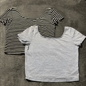 Lot of 2 American Eagle crop tops cotton stretch collection women’s med cotton